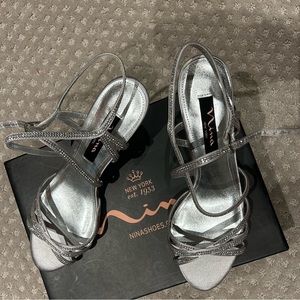 Nina Women's Silver Strappy Sandals